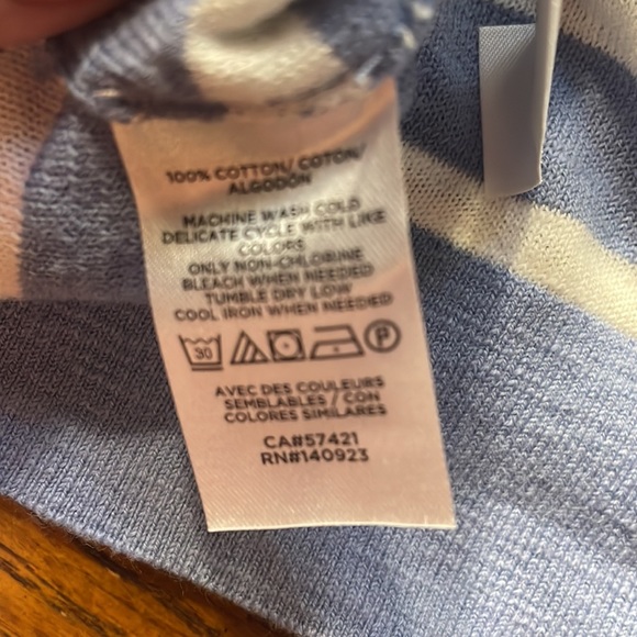 NWT Loft Lightweight short sleeve sweater - blue and white - Picture 4 of 4
